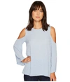 Vince Camuto Bell Sleeve Cold Shoulder Blouse In Cameo Blue