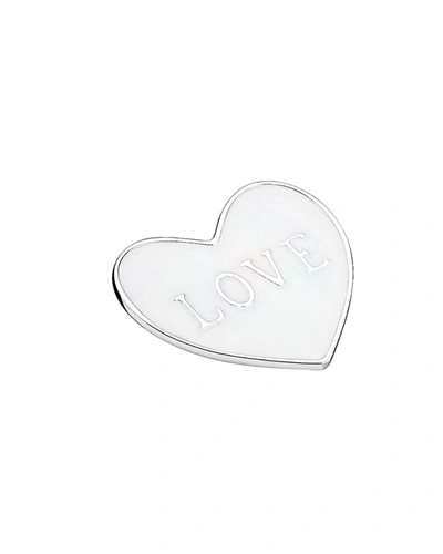 Pandora Love Heart Silver Enamel Locket Medium Plate In Nocolor