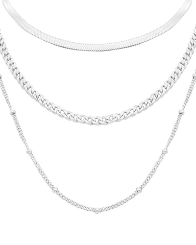 Adornia Stainless Steel Layered Chain Necklace In Nocolor