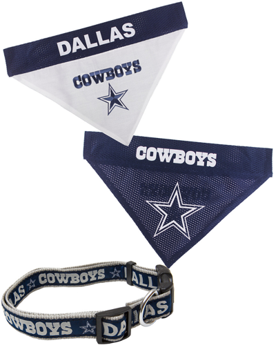 Pets First Dallas Cowboys Leash & Reversible Collar