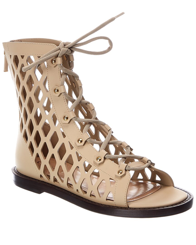 Dior D-trap Leather Sandal In Beige