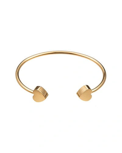 Eye Candy La Luxe Collection 14k Plated Double Heart Cuff Bracelet In Nocolor
