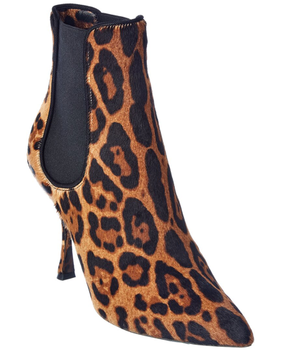 Dolce & Gabbana Haircalf Bootie In Brown