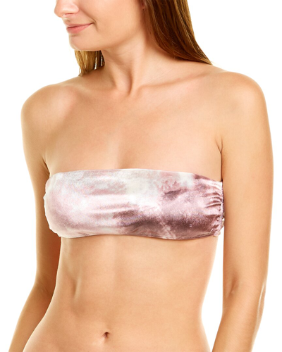 Pq Swim Velour Bandeau Top In Beige