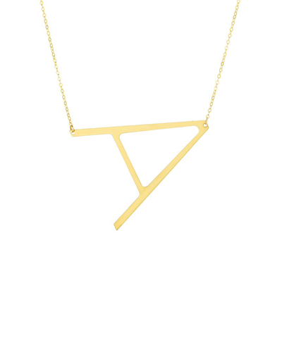 Italian Gold 14k  Oversized Initial Necklace (a-z) In Nocolor