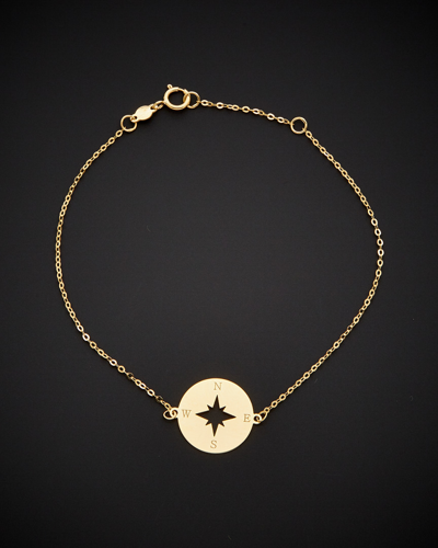 Italian Gold 14k  Extender Compass Bracelet In Nocolor