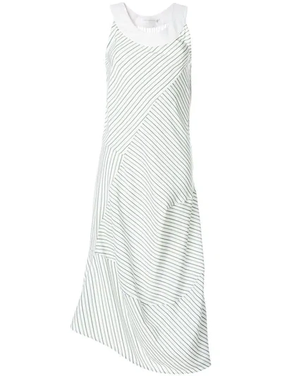 Victoria Beckham Striped Midi Dress - White