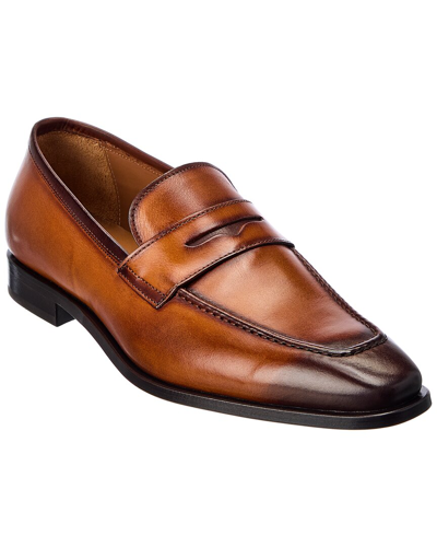 Antonio Maurizi Leather Penny Loafer In Brown