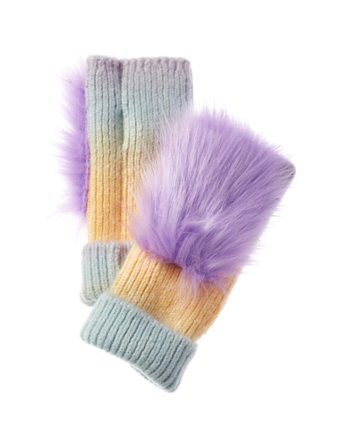 Adrienne Landau Wool-blend Gloves In Purple