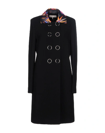 Emilio Pucci Double Breasted Pea Coat In Black