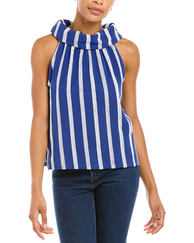 Sail To Sable Cowl Neck Top In Blue