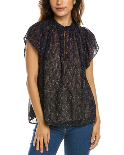 Vince Starry Dot Blouse In Blue