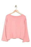 Go Couture Spring Crewneck Sweater In Pale Rosette