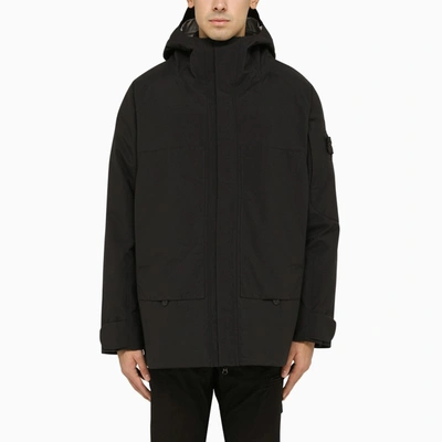 Stone Island Shadow Project Logo-patch Sleeve Detail Jacket In Black