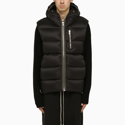 Rick Owens Black Padded Nylon Waistcoat