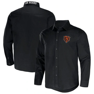 Nfl X Darius Rucker Collection By Fanatics Black Chicago Bears Convertible Twill Long Sleeve Button-
