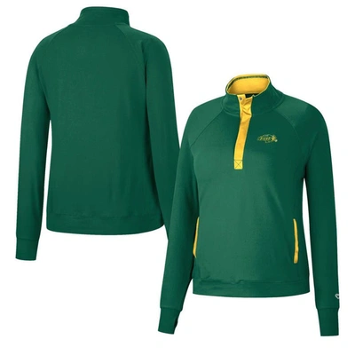 Colosseum Green Ndsu Bison Kipling Raglan Quarter-snap Top