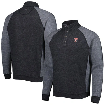 Tommy Bahama Black Texas Tech Red Raiders Sport Scrimmage Snap Mock Neck Raglan Button-up Jacket