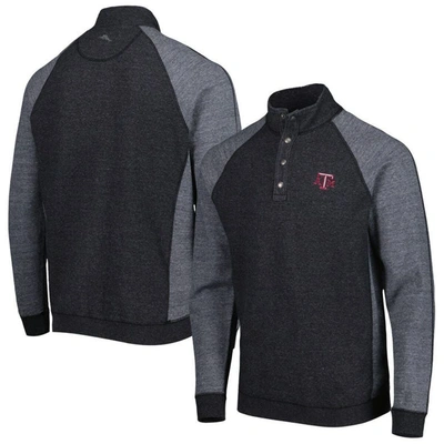 Tommy Bahama Black Texas A&m Aggies Sport Scrimmage Snap Mock Neck Raglan Button-up Jacket