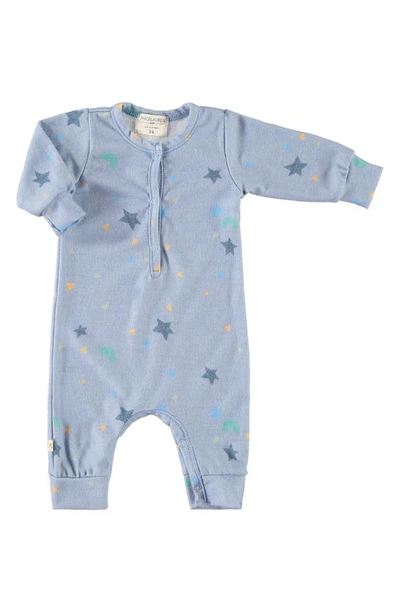 Paigelauren Babies' Thermal Romper In Blue Confetti