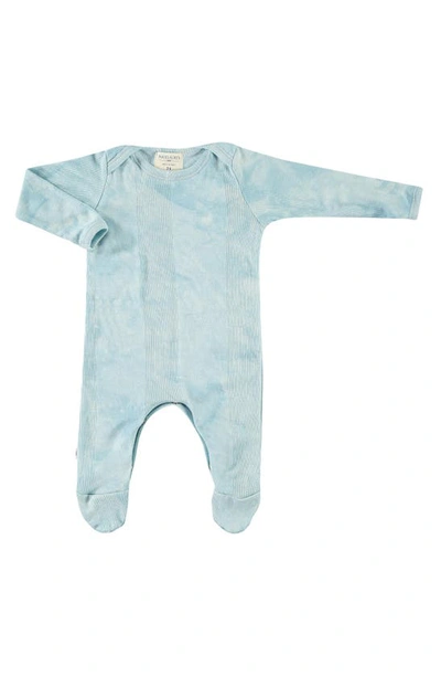 Paigelauren Babies' Ribbed Cotton & Modal Footie In Marble Teal