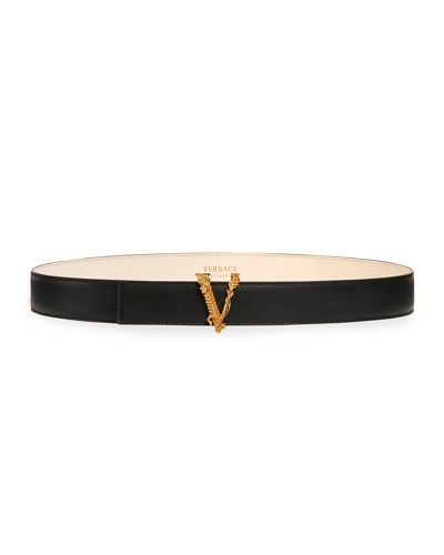 Versace Virtus Belt In Black