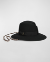 Borsalino Wool Felt Hat W/ Chain In Black