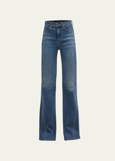 Veronica Beard Jeans Sheridan High-rise Flared Jeans In Dark Hale