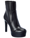 Stuart Weitzman Ave 130 Leather Platform Bootie In Black