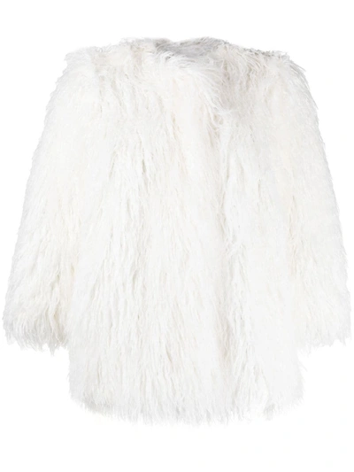 Alabama Muse Ross Faux-fur Jacket In White