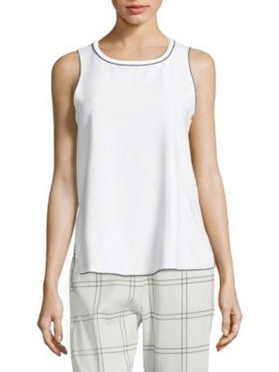 Piazza Sempione Trimmed Sleeveless Top In White