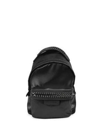 Stella Mccartney Satin Mini Backpack In Black