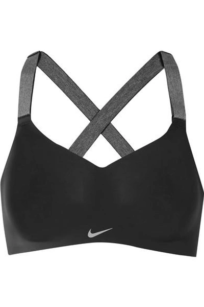 Nike Studio Dri-fit Stretch Sports Bra In Black/ Black/ Cool Grey