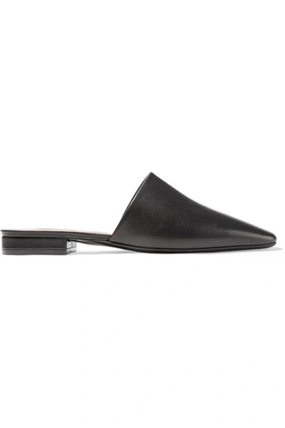 Acne Studios Tessey Leather Backless Loafers In Black
