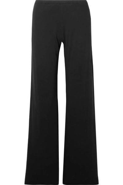 Skin Essentials Pima Cotton-jersey Pajama Pants In Black
