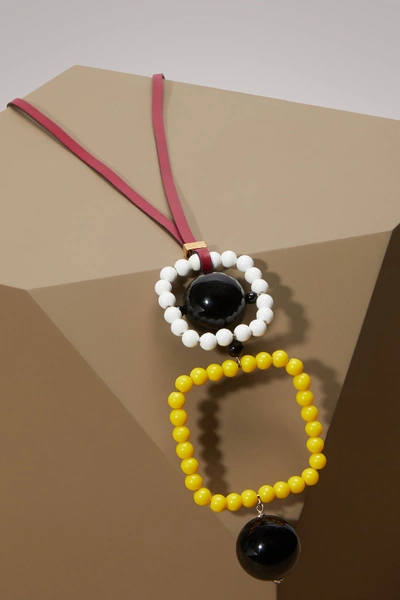 Marni Leather And Bead Necklace