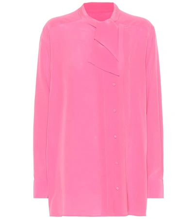 Valentino Silk-georgette Blouse In Pink