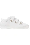 Jimmy Choo Ny Leather Grip-tape Sneakers In White