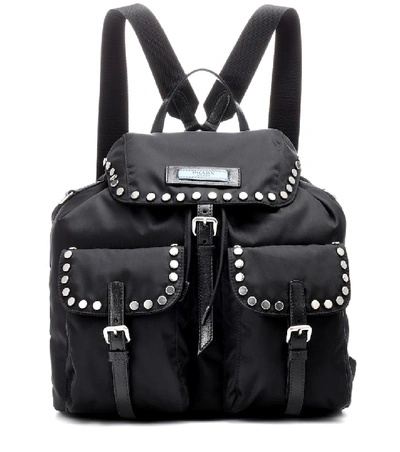 Prada Large Tessuto Etiquette Backpack In Black
