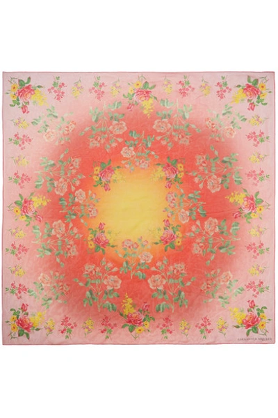 Alexander Mcqueen Printed Silk-chiffon Scarf In Pink