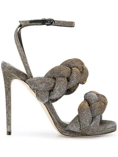 Marco De Vincenzo Pleated Strappy Sandals - Metallic