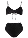 Oseree Black Lumière High Waisted Bikini In Black  