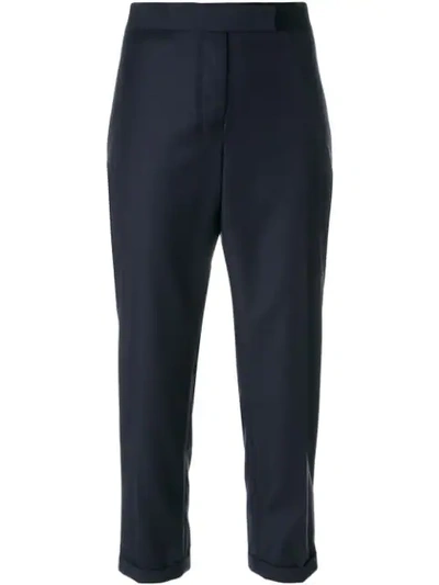 Thom Browne Cropped Tailored Trousers In Blue