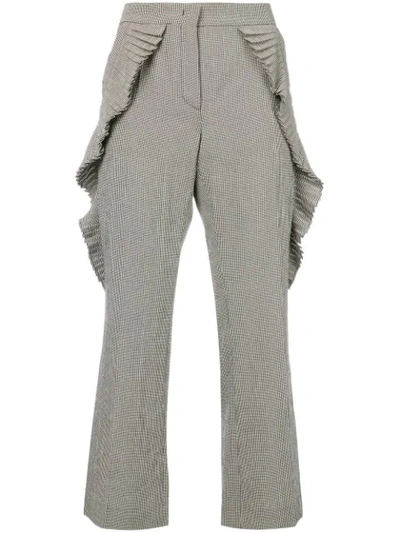 Marco De Vincenzo Pleated Gingham Trousers In White