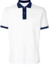 Prada Bi-colour Short Sleeve Polo Shirt In White