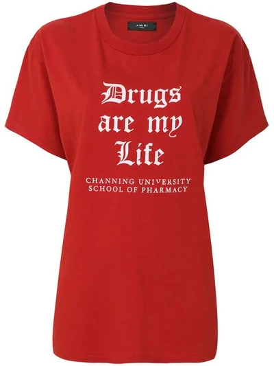 Amiri Drug Life Oversized T-shirt - Red