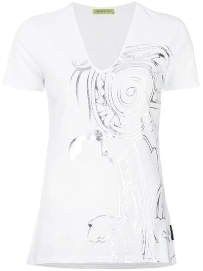 Versace Jeans Metallic Patterned T-shirt - White