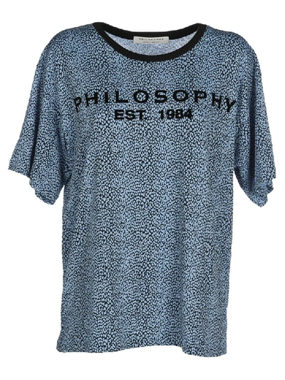 Philosophy Di Lorenzo Serafini Philosophy Tshirt Logo In Light Blue