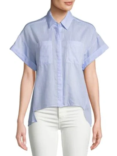 The Blue Shirt Shop Pinstripe Button-down Shirt In Navy Print
