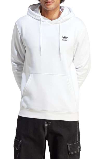 Adidas Originals Adidas Men's Trefoil Essentials Long-sleeve Hoodie In White